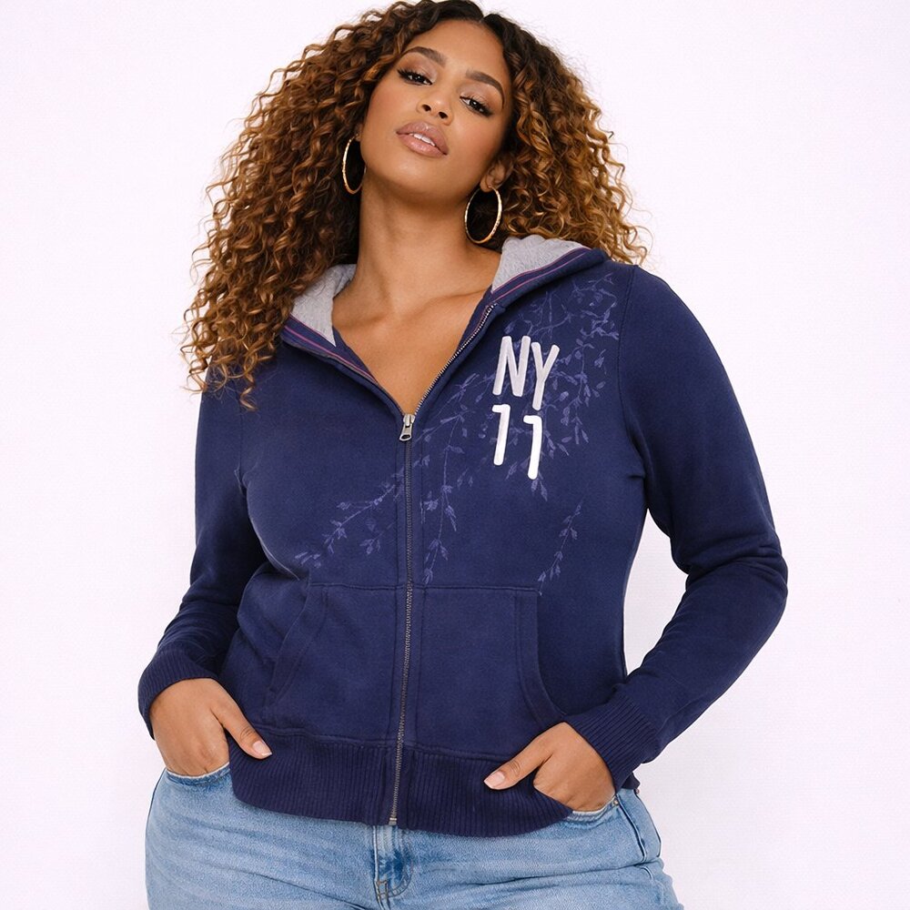 American Eagle Outfitters Navy Zip-Up Hoodie Jacket Women’s Casual Sweatshirt